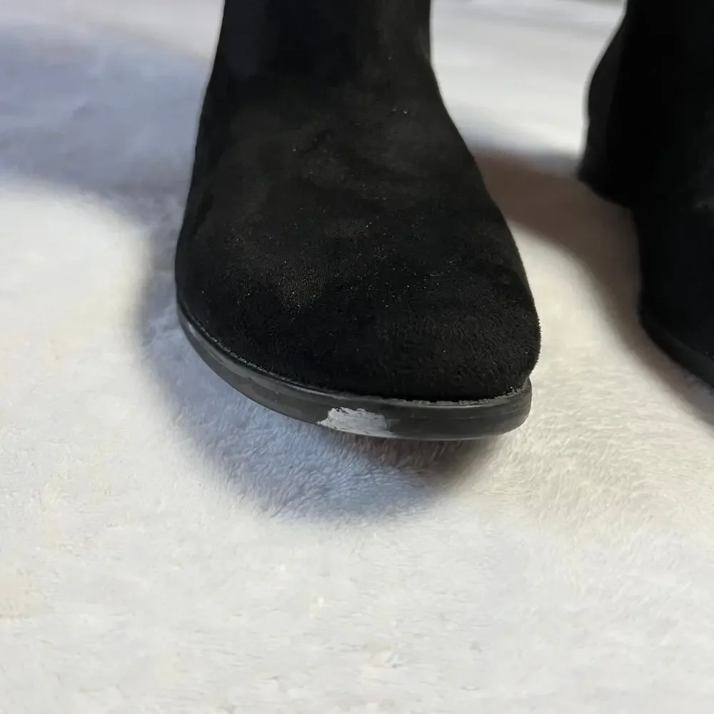 Lane Bryant OTK Suede Flat Boots Size 8W Over the Knee Wide Calf Preppy Classic